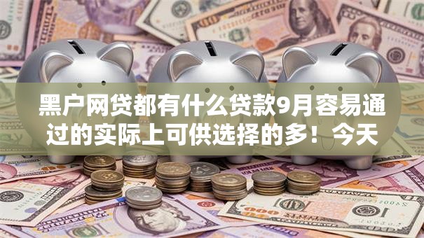 黑户网贷都有什么贷款9月容易通过的实际上可供选择的多！今天为您介绍这5个网贷软件！