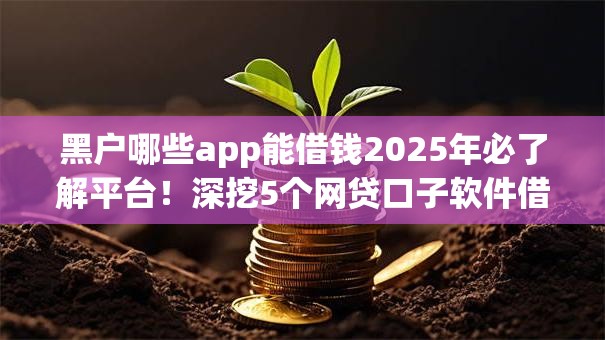黑户哪些app能借钱2025年必了解平台！深挖5个网贷口子软件借款给黑户