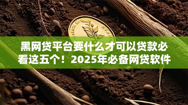 黑网贷平台要什么才可以贷款必看这五个！2025年必备网贷软件要借钱才给借款