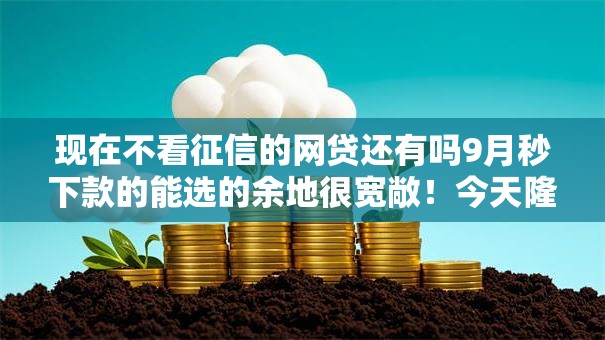现在不看征信的网贷还有吗9月秒下款的能选的余地很宽敞！今天隆重聚焦这5个借款口子！