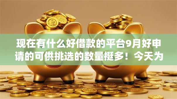 现在有什么好借款的平台9月好申请的可供挑选的数量挺多！今天为您详细汇集这五个黑户借钱app！