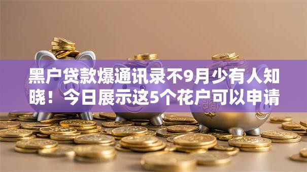 黑户贷款爆通讯录不9月少有人知晓!今日展示这5个花户可以申请的贷款平台 黑户贷款爆通讯录不9月少有人知晓!今日展示这5个花户可以申请的贷款平台