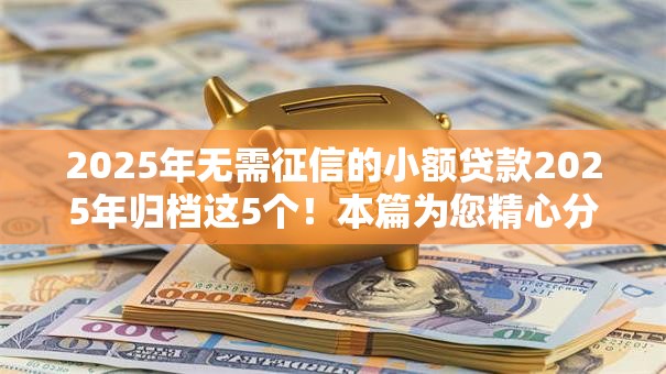 2025年无需征信的小额贷款2025年归档这5个！本篇为您精心分说！