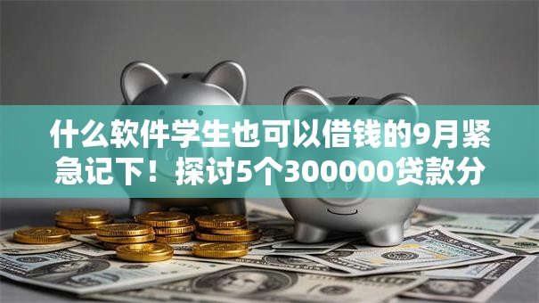 什么软件学生也可以借钱的9月紧急记下！探讨5个300000贷款分期30年