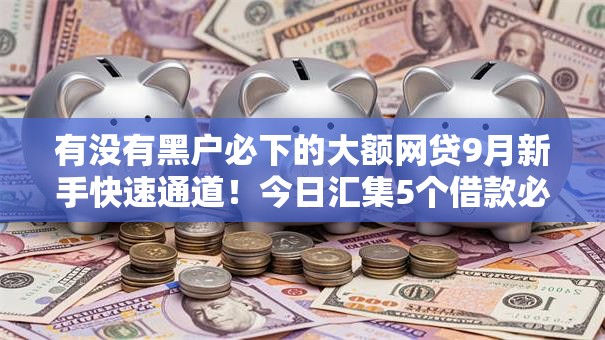 有没有黑户必下的大额网贷9月新手快速通道！今日汇集5个借款必下的大额平台