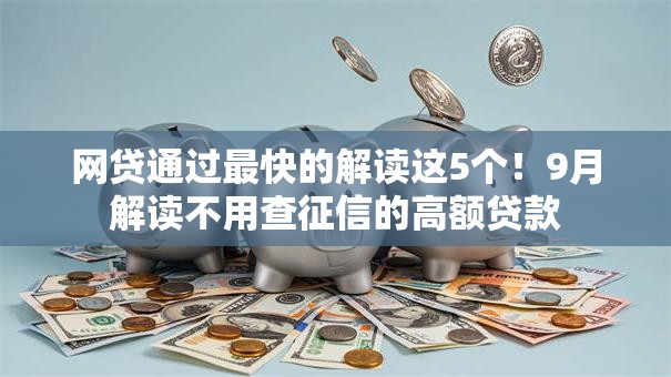 网贷通过最快的解读这5个!9月解读不用查征信的高额贷款 网贷通过最快的解读这5个!9月解读不用查征信的高额贷款