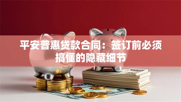 平安普惠贷款合同:签订前必须搞懂的隐藏细节 平安普惠贷款合同:签订前必须搞懂的隐藏细节
