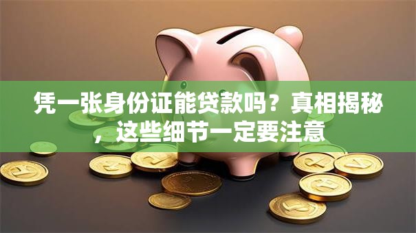 凭一张身份证能贷款吗？真相揭秘，这些细节一定要注意