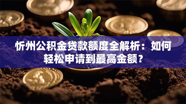 忻州公积金贷款额度全解析:如何轻松申请到最高金额? 忻州公积金贷款额度全解析:如何轻松申请到最高金额?