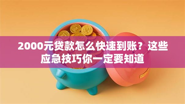 2000元贷款怎么快速到账?这些应急技巧你一定要知道 2000元贷款怎么快速到账?这些应急技巧你一定要知道