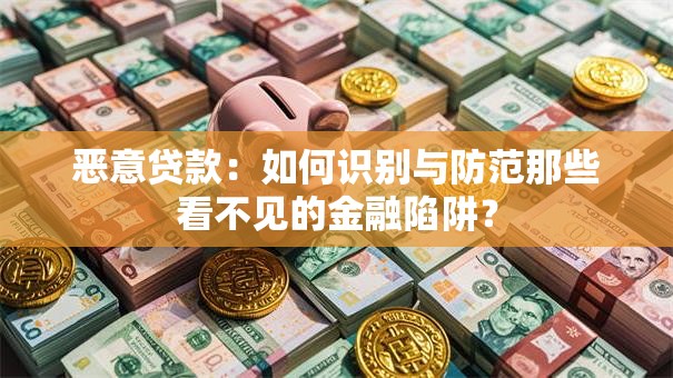 恶意贷款：如何识别与防范那些看不见的金融陷阱？