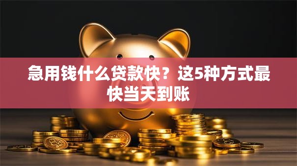 急用钱什么贷款快?这5种方式最快当天到账 急用钱什么贷款快?这5种方式最快当天到账