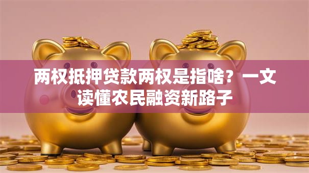 两权抵押贷款两权是指啥？一文读懂农民融资新路子