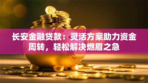 长安金融贷款:灵活方案助力资金周转,轻松解决燃眉之急 长安金融贷款:灵活方案助力资金周转,轻松解决燃眉之急