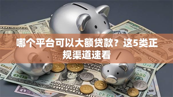 哪个平台可以大额贷款?这5类正规渠道速看 哪个平台可以大额贷款?这5类正规渠道速看