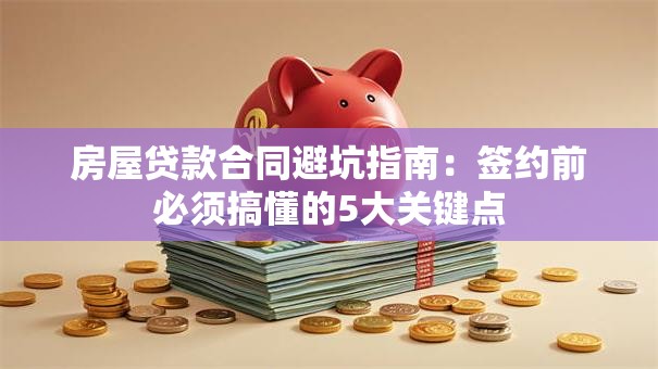 房屋贷款合同避坑指南:签约前必须搞懂的5大关键点 房屋贷款合同避坑指南:签约前必须搞懂的5大关键点