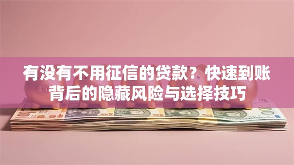 有没有不用征信的贷款？快速到账背后的隐藏风险与选择技巧