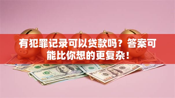 有犯罪记录可以贷款吗？答案可能比你想的更复杂！