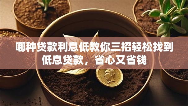 哪种贷款利息低教你三招轻松找到低息贷款，省心又省钱