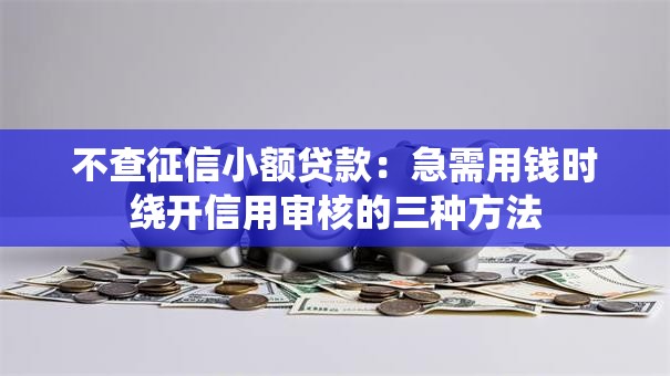 不查征信小额贷款：急需用钱时绕开信用审核的三种方法
