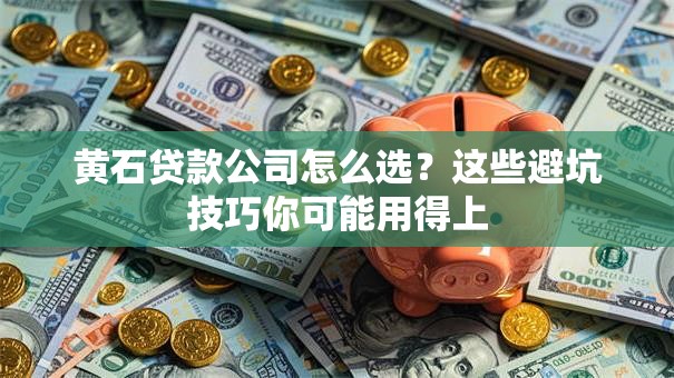 黄石贷款公司怎么选？这些避坑技巧你可能用得上