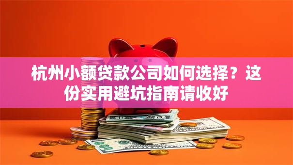 杭州小额贷款公司如何选择?这份实用避坑指南请收好 杭州小额贷款公司如何选择?这份实用避坑指南请收好