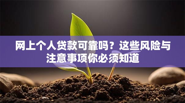 网上个人贷款可靠吗？这些风险与注意事项你必须知道