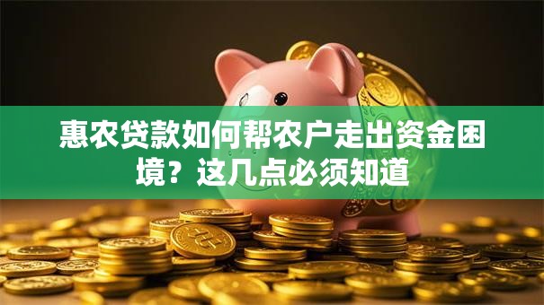惠农贷款如何帮农户走出资金困境？这几点必须知道