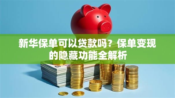 新华保单可以贷款吗？保单变现的隐藏功能全解析