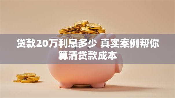 贷款20万利息多少 真实案例帮你算清贷款成本 贷款20万利息多少 真实案例帮你算清贷款成本