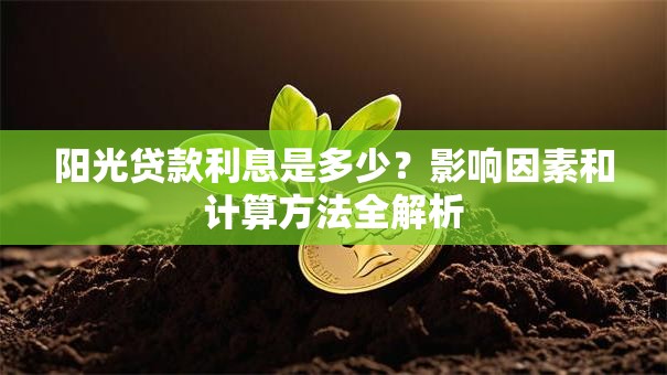 阳光贷款利息是多少?影响因素和计算方法全解析 阳光贷款利息是多少?影响因素和计算方法全解析