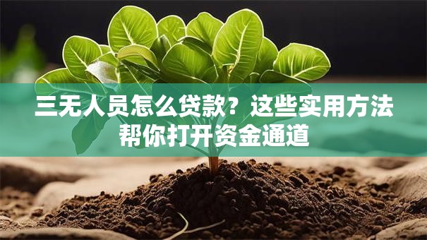 三无人员怎么贷款？这些实用方法帮你打开资金通道