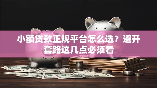 小额贷款正规平台怎么选？避开套路这几点必须看