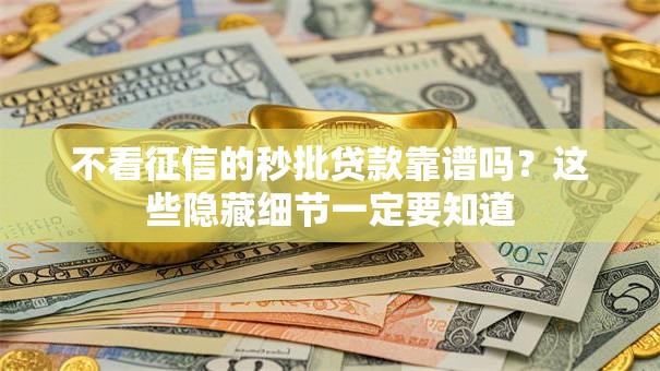 不看征信的秒批贷款靠谱吗?这些隐藏细节一定要知道 不看征信的秒批贷款靠谱吗?这些隐藏细节一定要知道