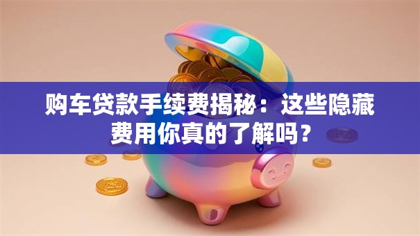购车贷款手续费揭秘：这些隐藏费用你真的了解吗？