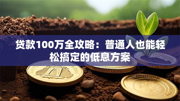 贷款100万全攻略:普通人也能轻松搞定的低息方案 贷款100万全攻略:普通人也能轻松搞定的低息方案