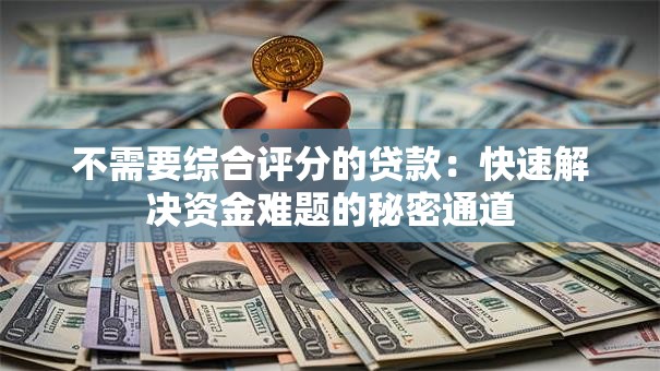 不需要综合评分的贷款：快速解决资金难题的秘密通道
