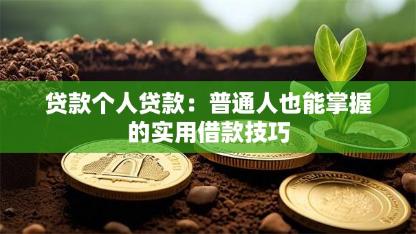 贷款个人贷款：普通人也能掌握的实用借款技巧