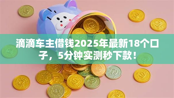 滴滴车主借钱2025年最新18个口子，5分钟实测秒下款！