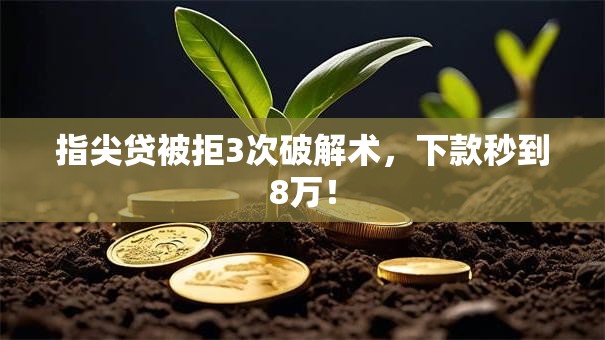 指尖贷被拒3次破解术，下款秒到8万！