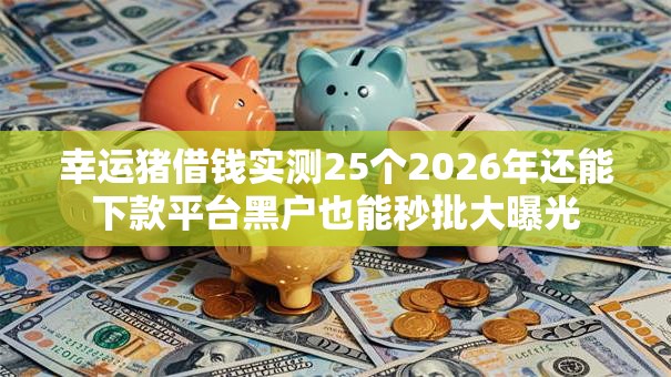 幸运猪借钱实测25个2026年还能下款平台黑户也能秒批大曝光 幸运猪借钱实测25个2026年还能下款平台黑户也能秒批大曝光