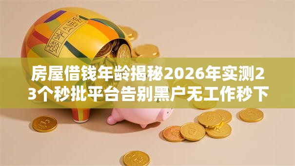 房屋借钱年龄揭秘2026年实测23个秒批平台告别黑户无工作秒下款