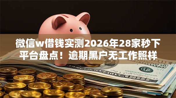 微信w借钱实测2026年28家秒下平台盘点！逾期黑户无工作照样低门槛下款！