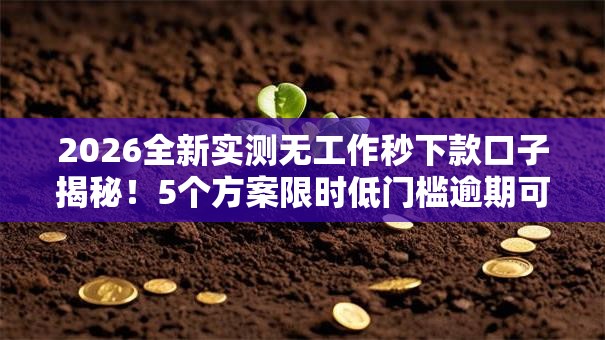 2026全新实测无工作秒下款口子揭秘!5个方案限时低门槛逾期可试! 2026全新实测无工作秒下款口子揭秘!5个方案限时低门槛逾期可试!