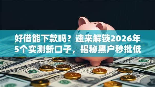 好借能下款吗？速来解锁2026年5个实测新口子，揭秘黑户秒批低门槛方案！