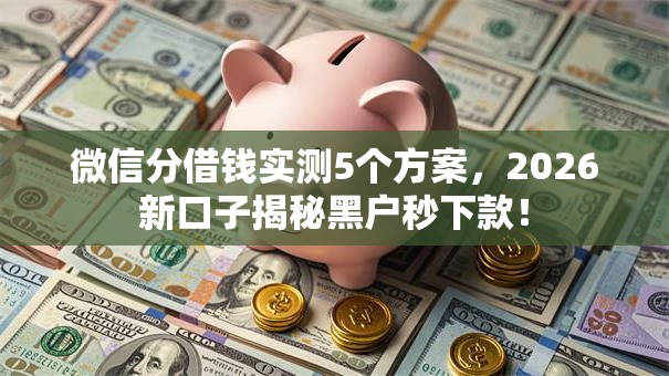 微信分借钱实测5个方案，2026新口子揭秘黑户秒下款！