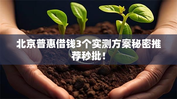 北京普惠借钱3个实测方案秘密推荐秒批！