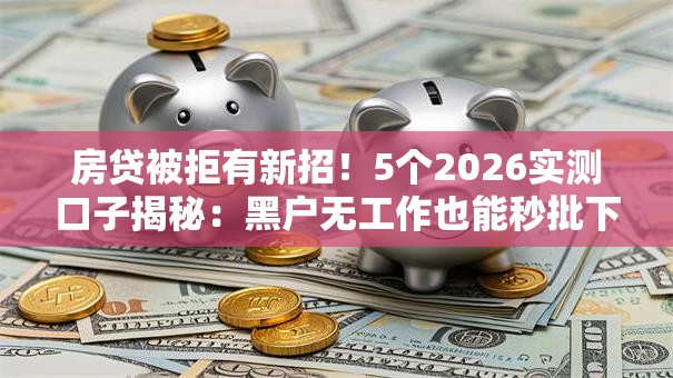 房贷被拒有新招！5个2026实测口子揭秘：黑户无工作也能秒批下款！