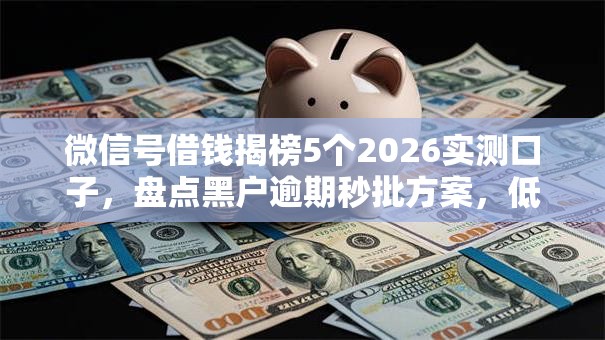 微信号借钱揭榜5个2026实测口子，盘点黑户逾期秒批方案，低门槛实测可下！