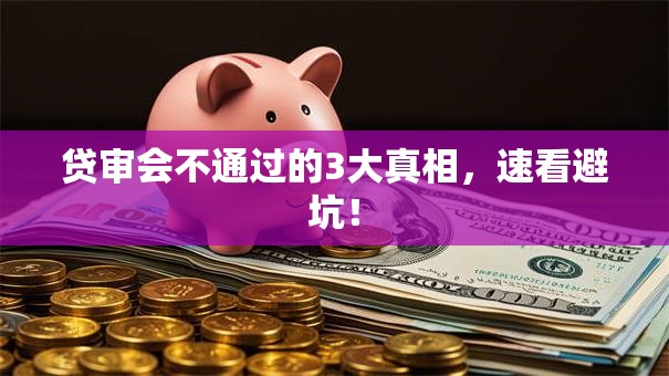 贷审会不通过的3大真相，速看避坑！